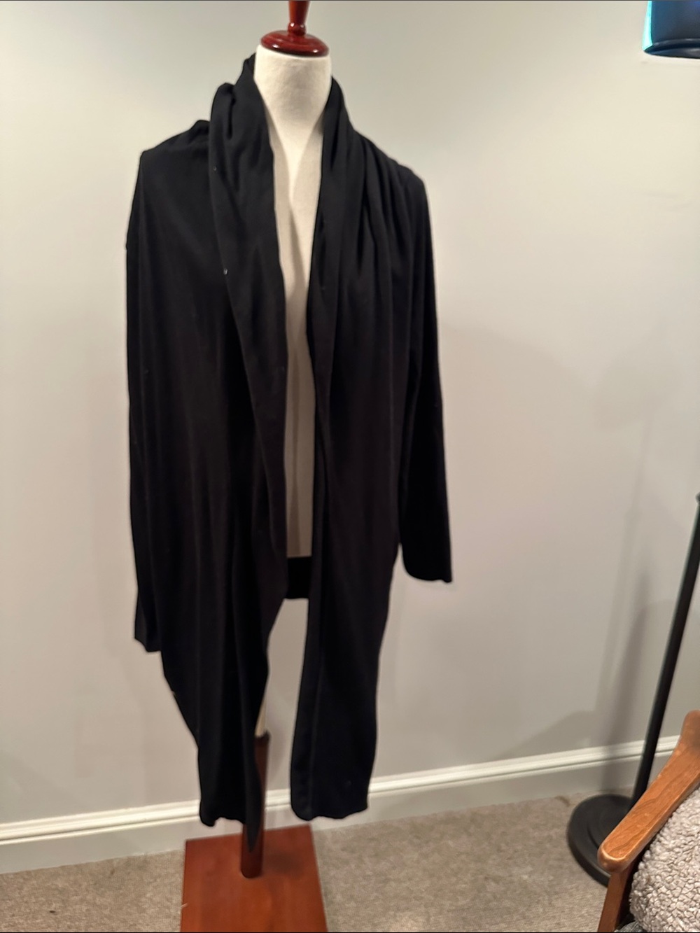 Athleta Black Ladies' Lightweight Open Cardigan